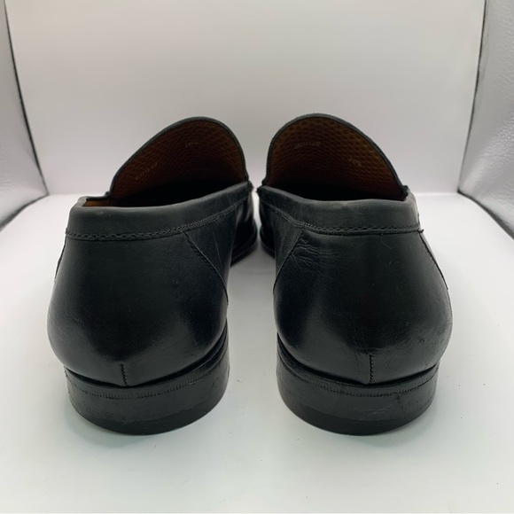 A. Testoni Basic Mens Black Pebbled Buckle Leather Loafer Shoes Size 10.5 - Picture 3 of 12